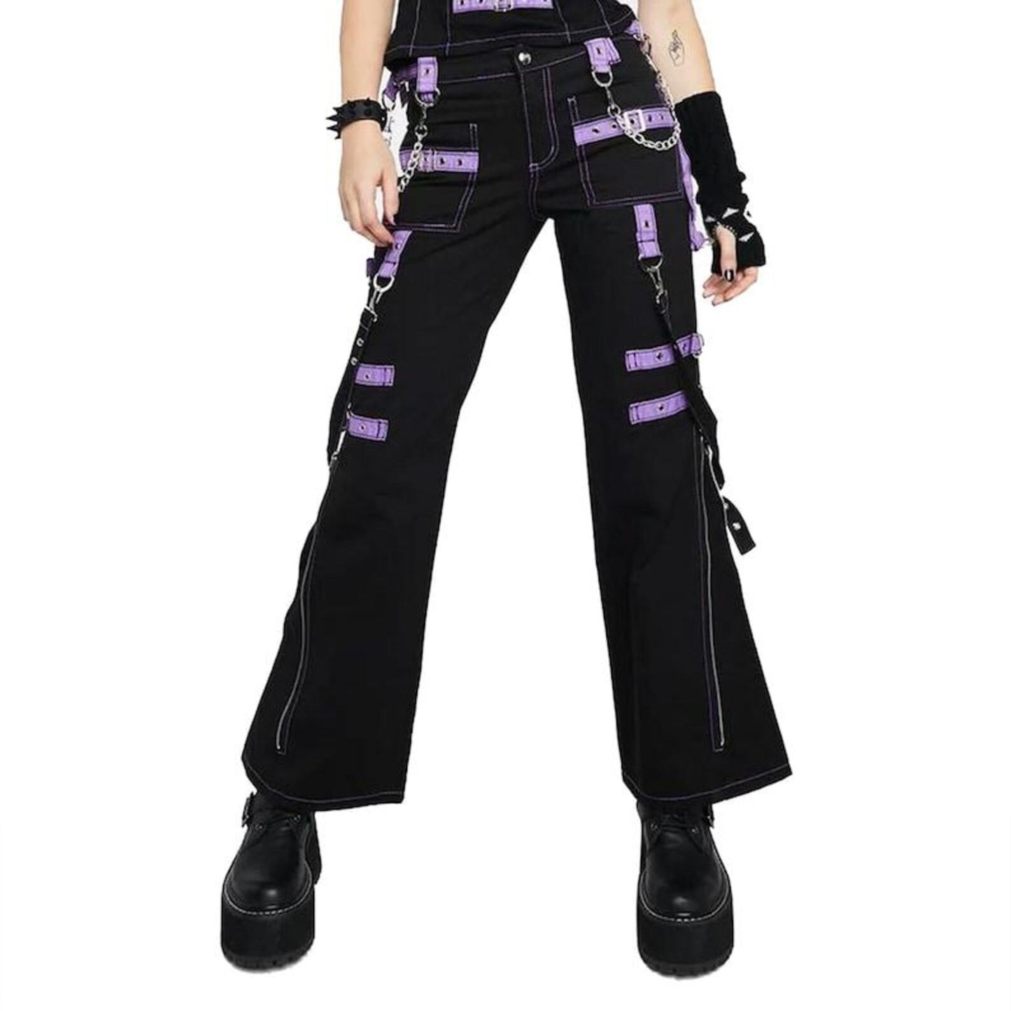 Gothic Harness Top Women | Black Mesh Crop Top Silver Chains | Alternative Streetwear