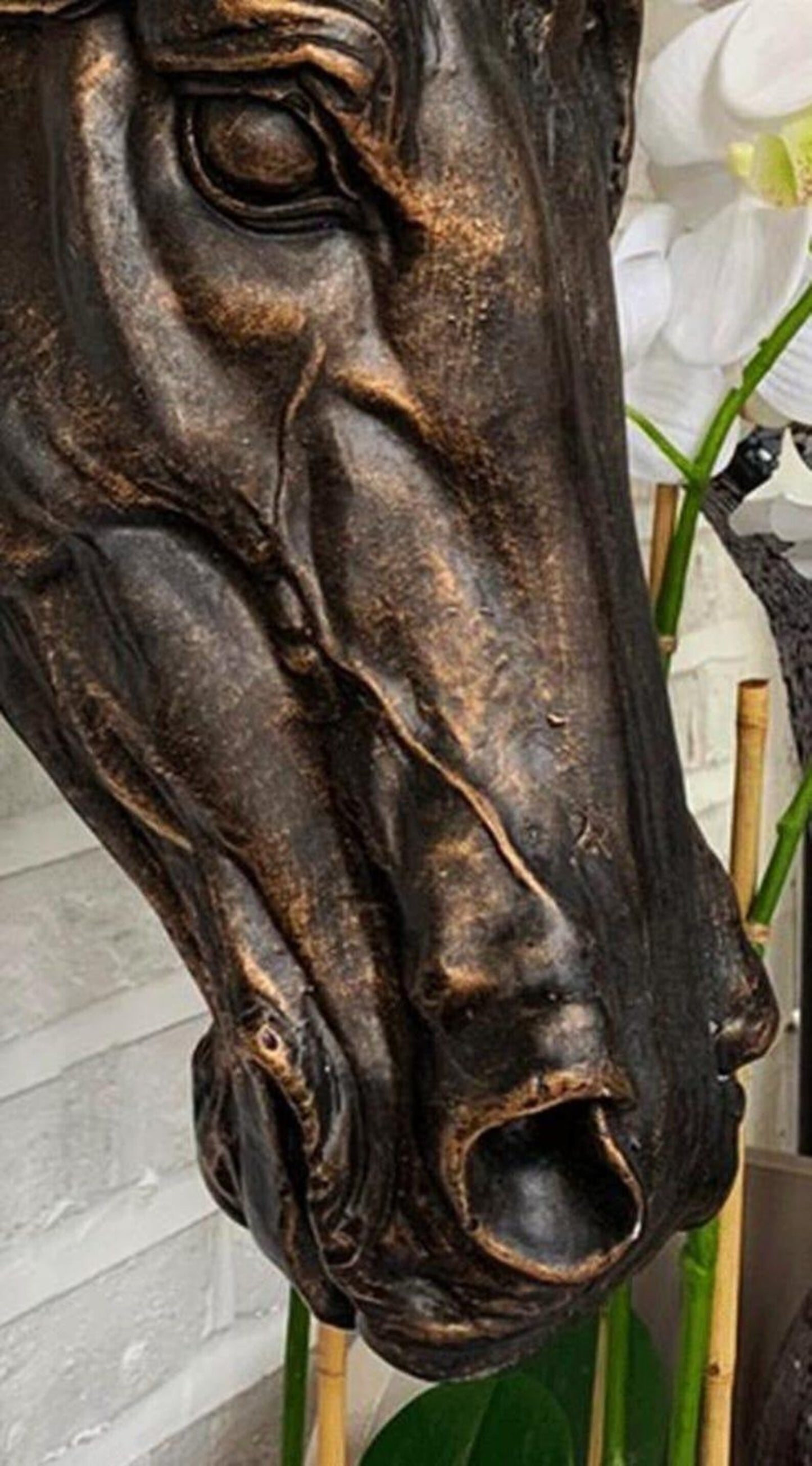 Handmade Brown Horse Head Wall Sculpture: Equestrian Home Decor