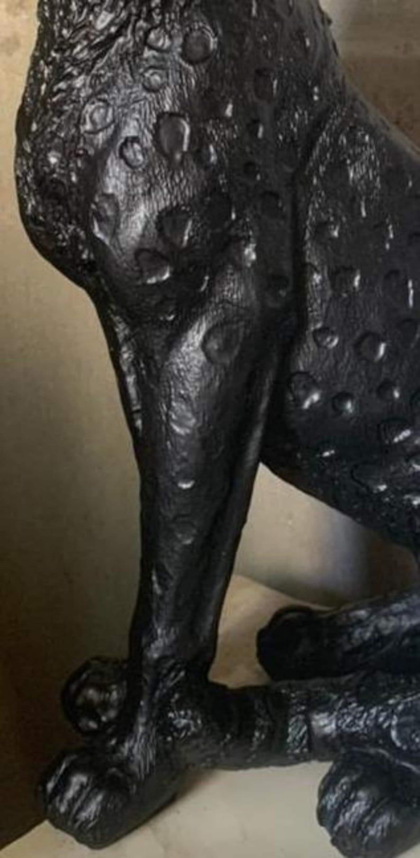 Handcrafted Resin Leopard Sculpture: Wildlife Art Decor, 15-Inch