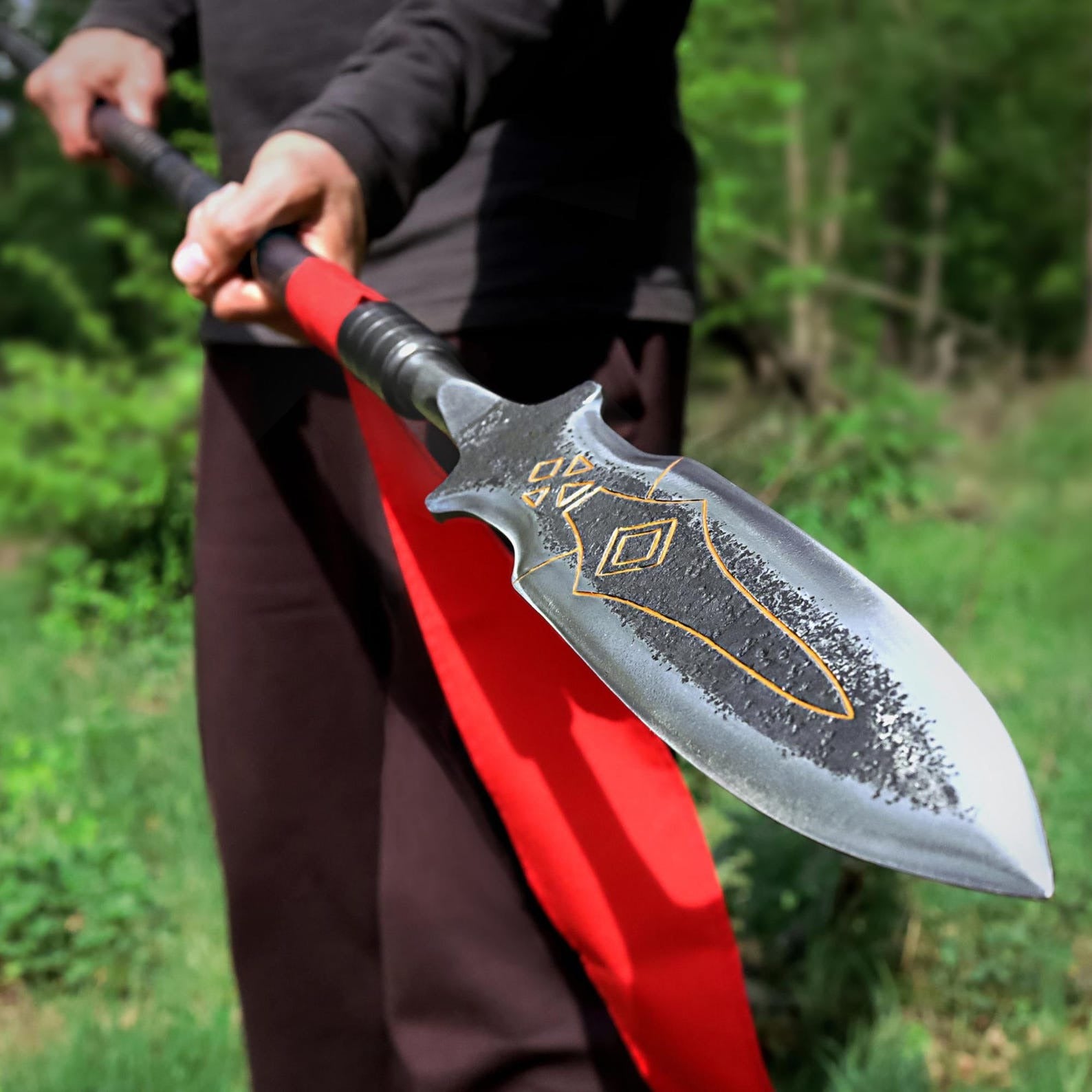 Hand Forged Draupnir Spear Replica – God of War Ragnarok Inspired 3-Part Metal Spear