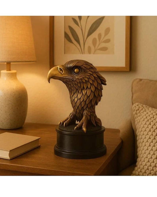 Handmade Bronze Finish Eagle Sculpture: Wildlife Decor Statement Piece