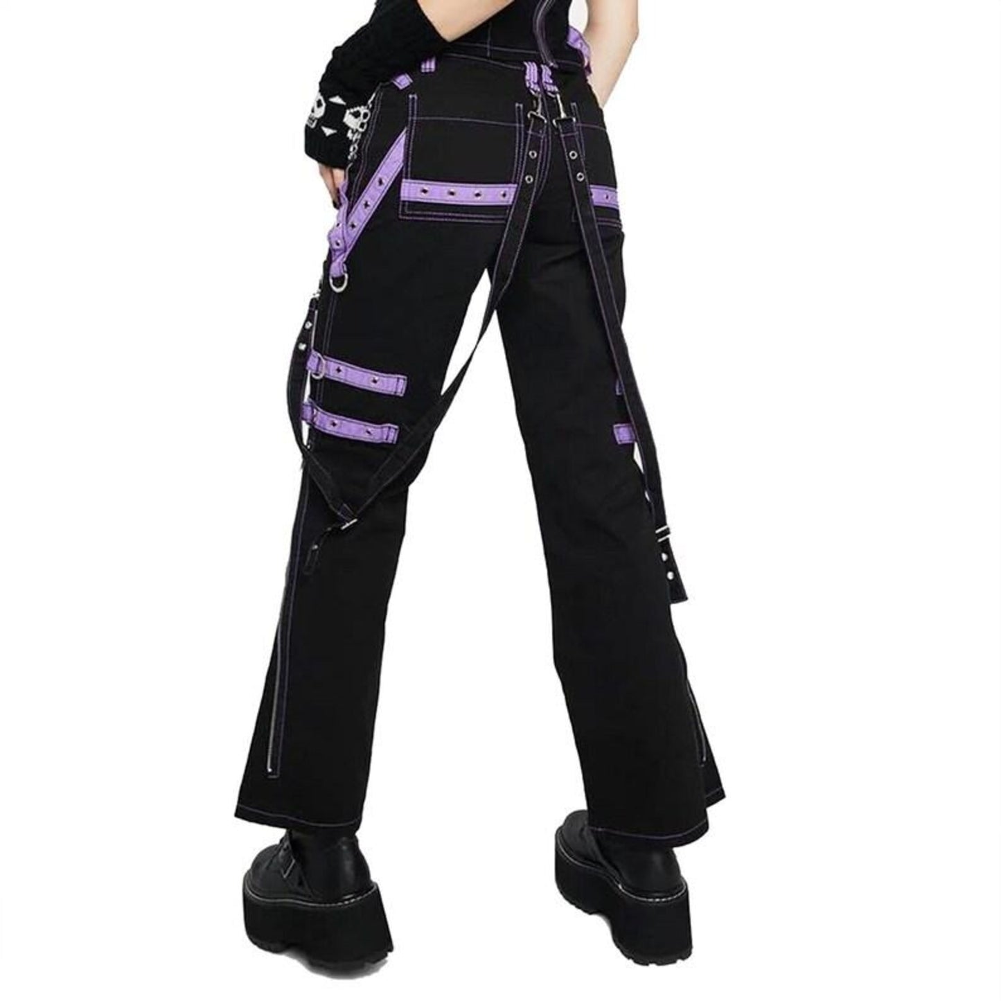 Gothic Harness Top Women | Black Mesh Crop Top Silver Chains | Alternative Streetwear