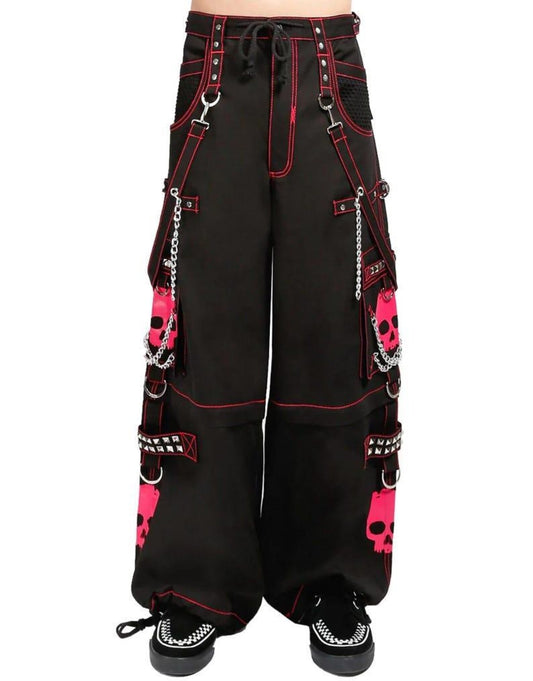 Gothic Cargo Pants: Unisex Black Pants with Silver Chains