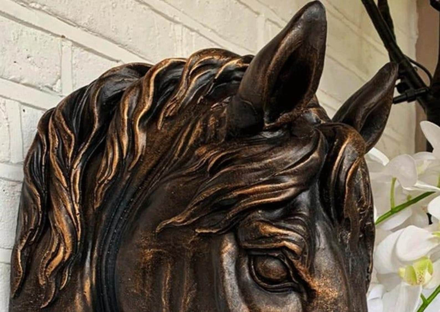 Handmade Brown Horse Head Wall Sculpture: Equestrian Home Decor