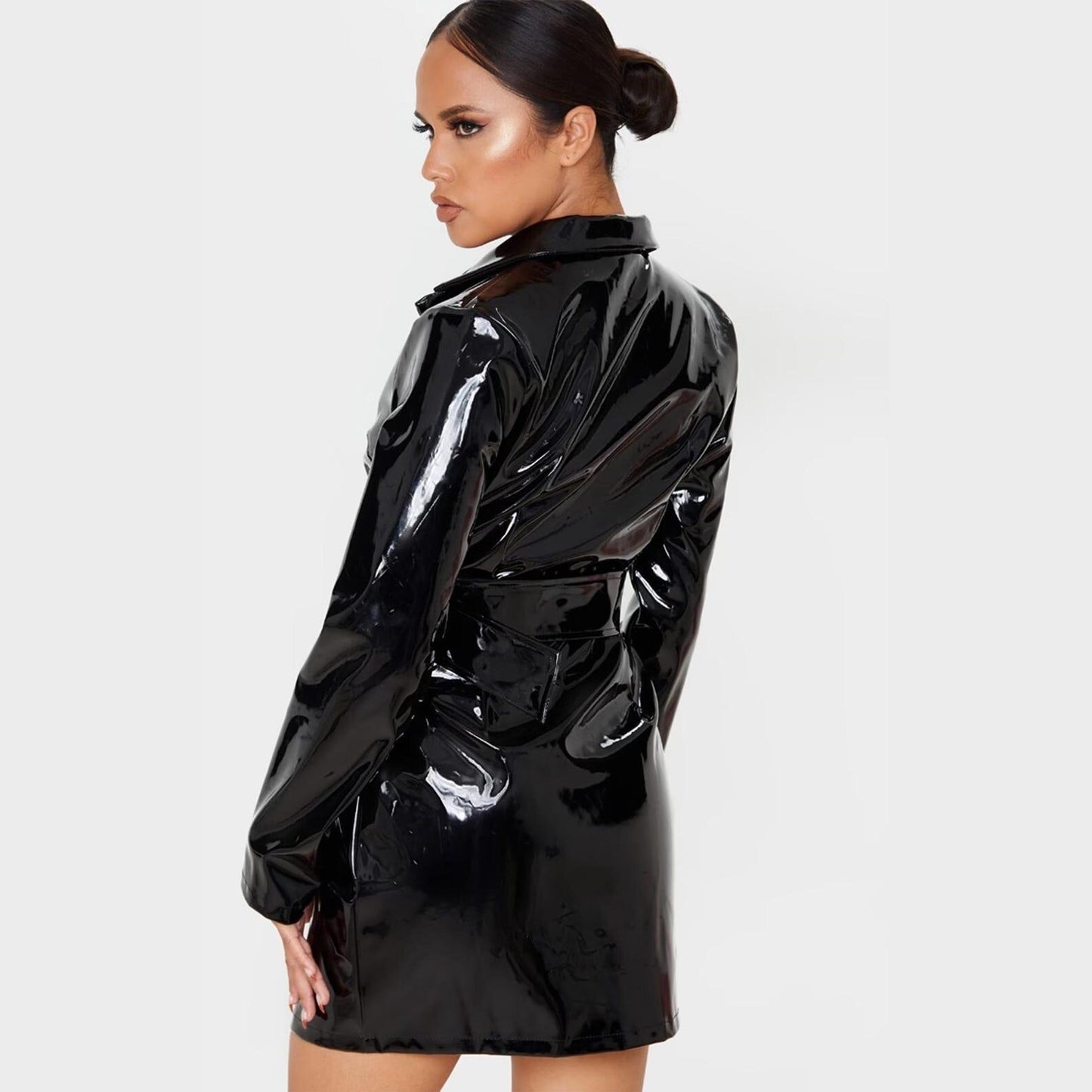 Black Vinyl Mini Dress: Punk Goth Partywear