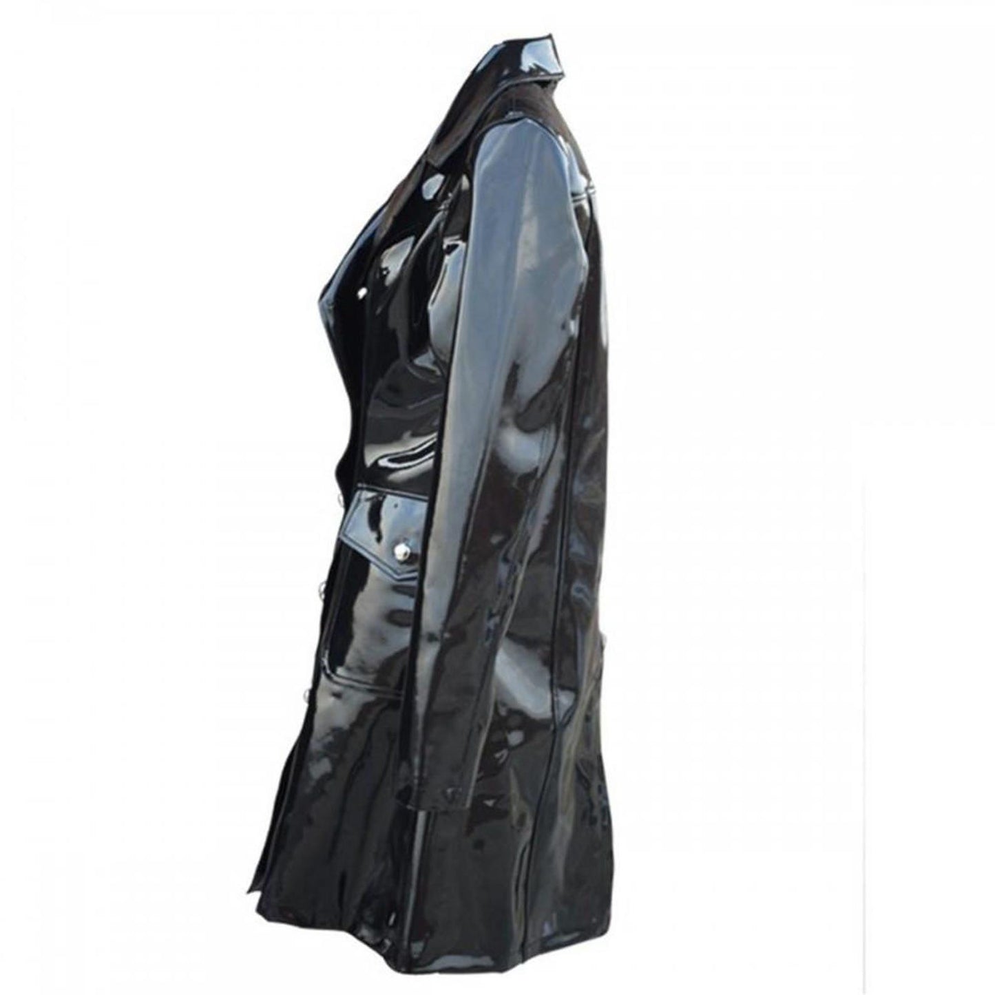 Black Glossy Vinyl Jacket: Punk Goth Zip-Up Outerwear