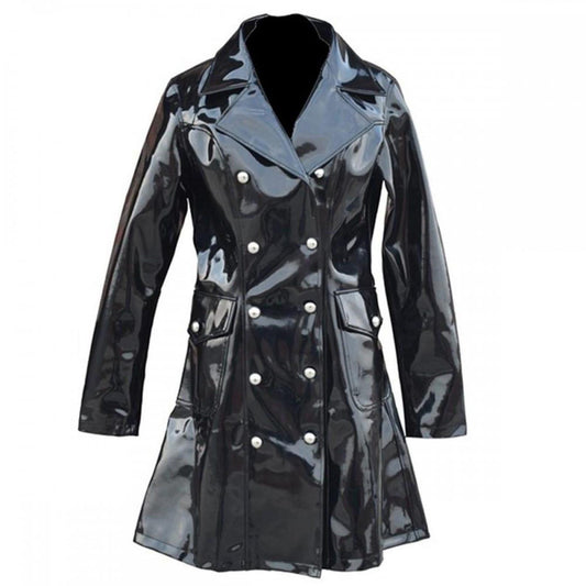 Black Glossy Vinyl Jacket: Punk Goth Zip-Up Outerwear