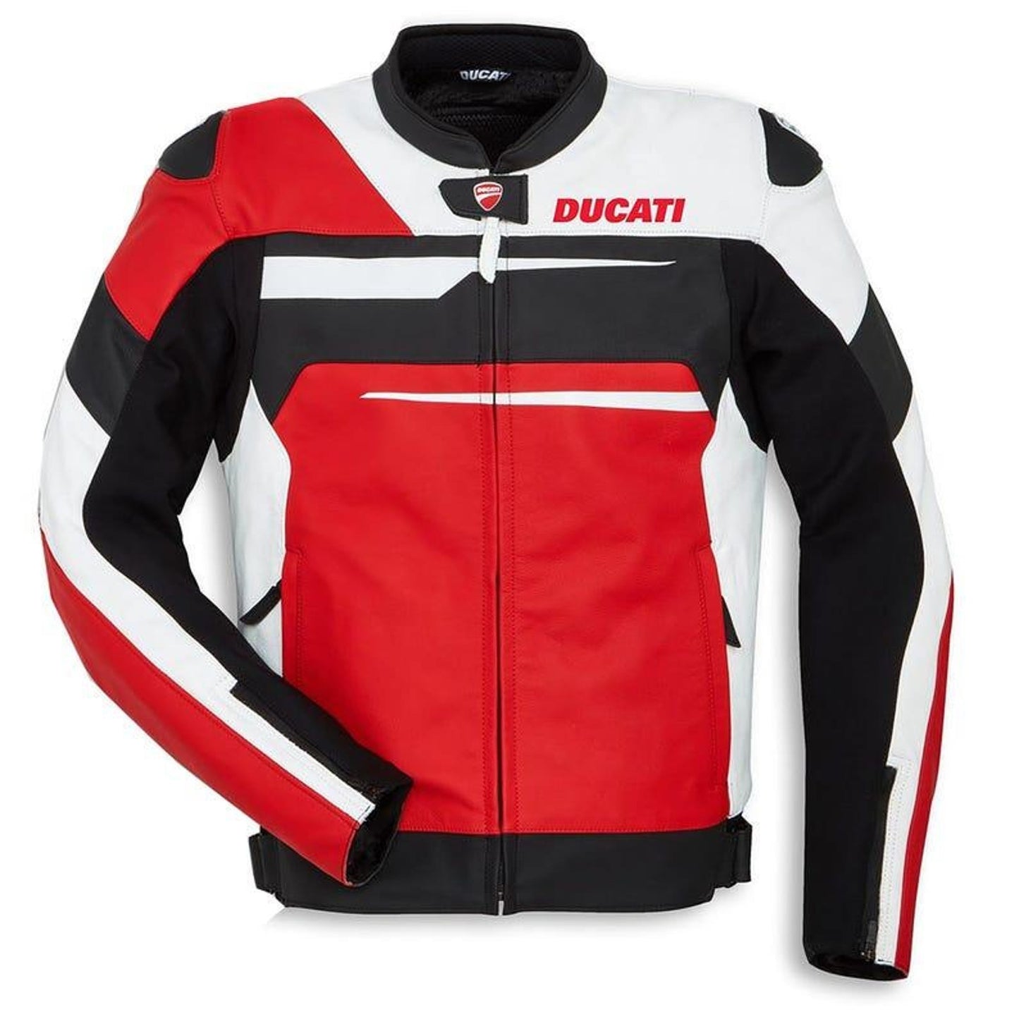 Ducati Speed EVO C1 Red And White Men's Motorbike Racing Leather Jacket