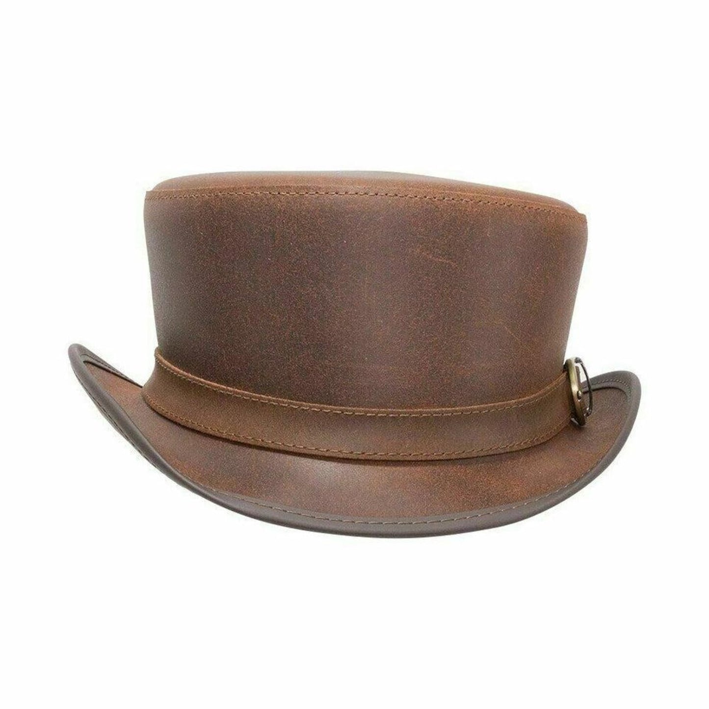 Handmade Leather Top Hat: Steampunk Gothic Victorian Cosplay
