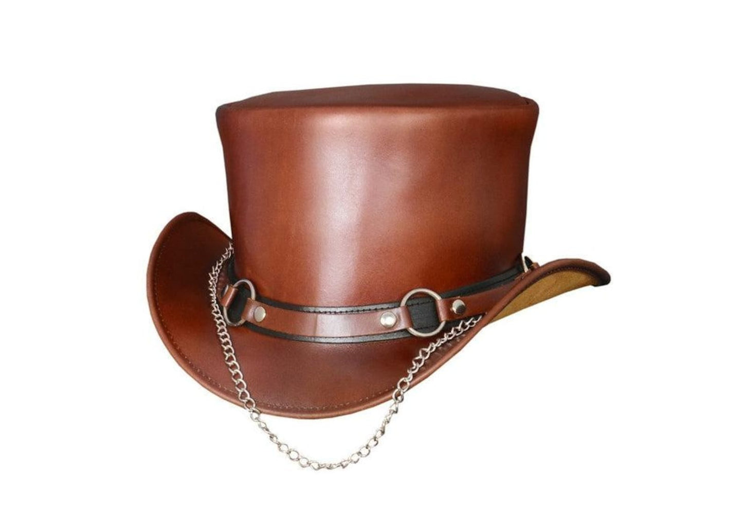 Handmade Leather Steampunk Top Hat: Gothic Victorian Cosplay