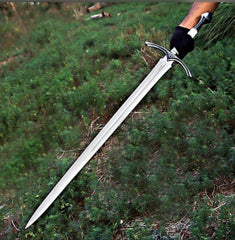 Hand-Forged Medieval Longsword - Knight Broadsword with Scabbard