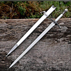 Hand-Forged Medieval Longsword - Knight Broadsword with Scabbard
