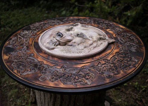 VW-31 White Wolf Viking shield, Wall decor, Halloween gift, Christmas gift, Gift for him - Valknut Warriors