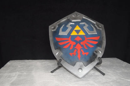 VW-32 Dark Hyalian Shield, Legend of Zelda series, Handmade Shield, Black Shield, Gift for him, Gift for her, Christmas Gift - Valknut Warriors