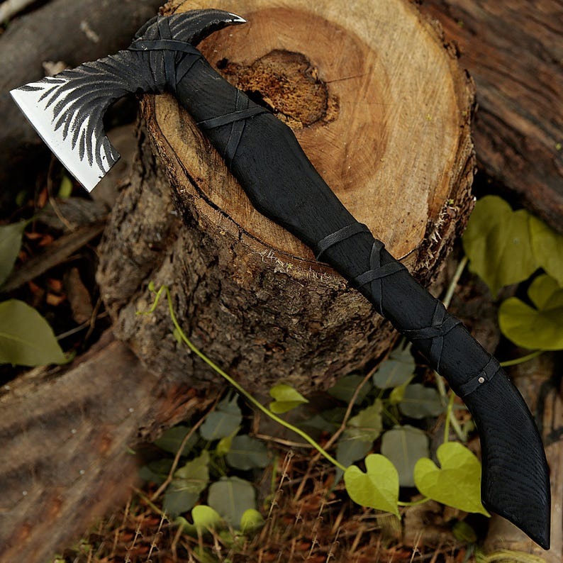 Custom Handmade Carbon Steel Viking Axe – Personalized Gift for Groomsmen, Wedding & Christmas