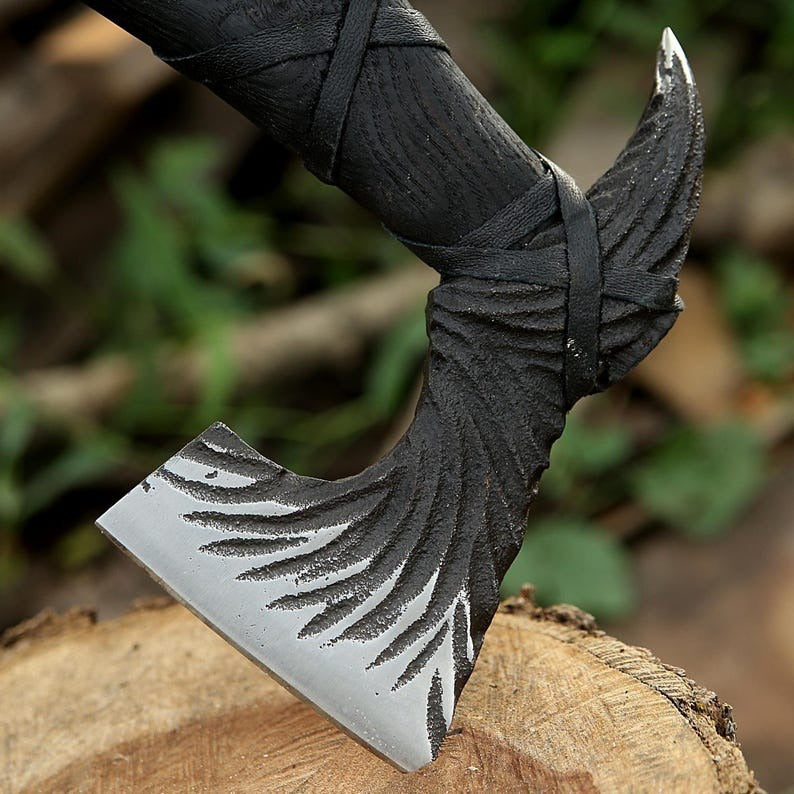 Custom Handmade Carbon Steel Viking Axe – Personalized Gift for Groomsmen, Wedding & Christmas