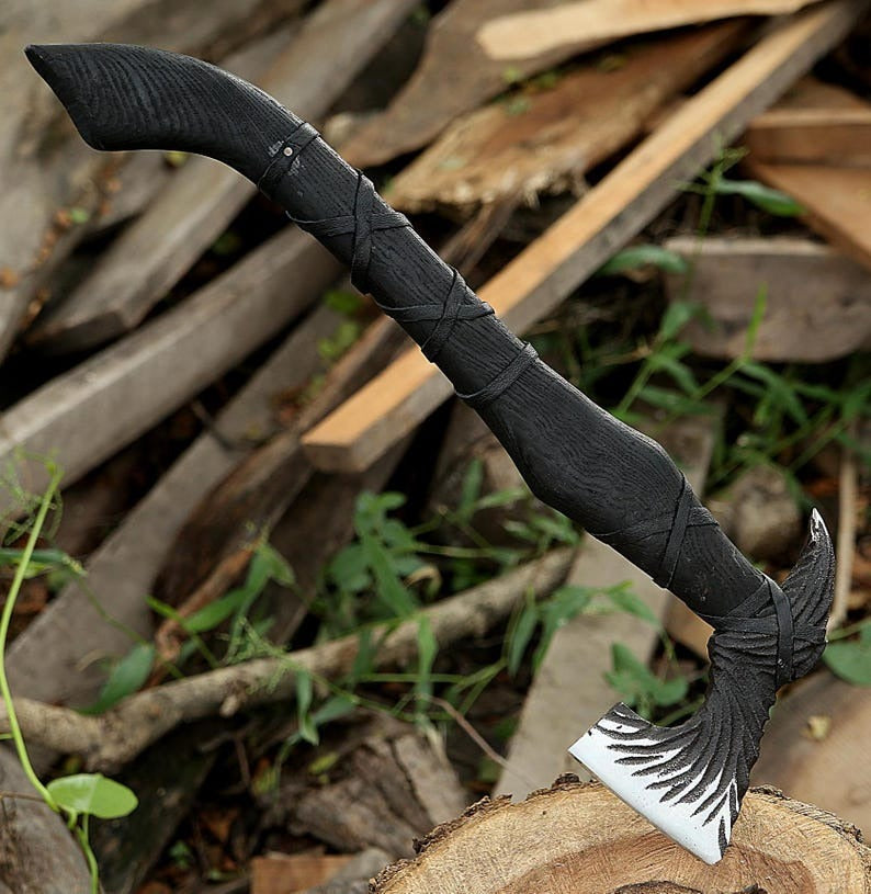 Custom Handmade Carbon Steel Viking Axe – Personalized Gift for Groomsmen, Wedding & Christmas
