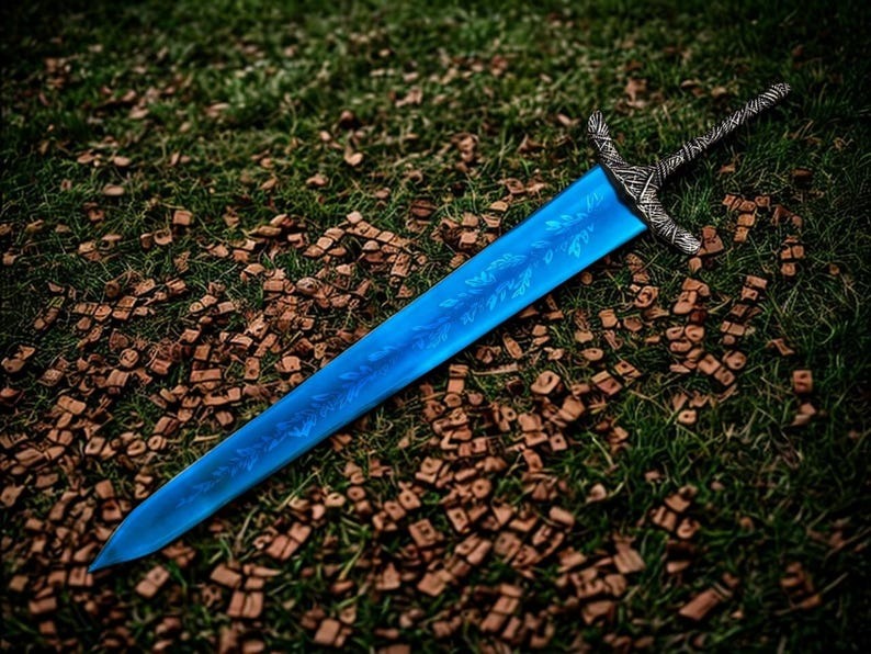 Handmade Dark Moon Fantasy Sword with Wall Mount