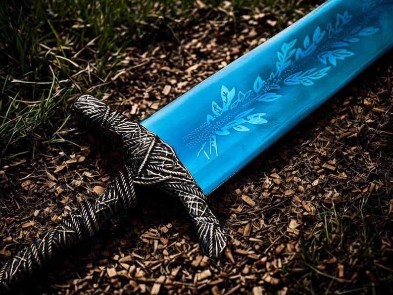 Handmade Dark Moon Fantasy Sword with Wall Mount
