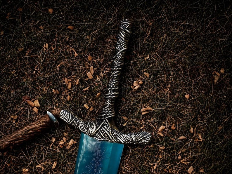 Handmade Dark Moon Fantasy Sword with Wall Mount