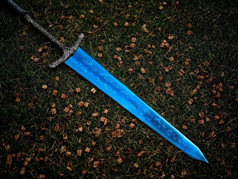 Handmade Dark Moon Fantasy Sword with Wall Mount
