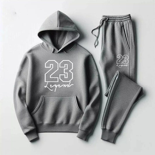 Grey Tracksuit Hoodie Joggers 2pc Set 23 Legend Sweatsuit To Match Air Jordan 11