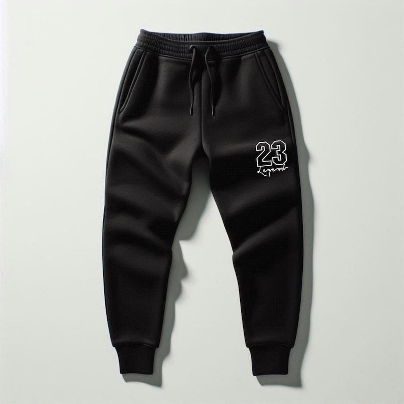 Black White Tracksuit 23 Legend Hoodie Joggers Set Match Jordan 4 White Thunder
