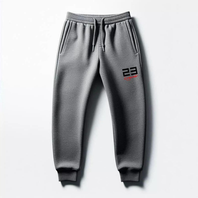 Men's Grey Sweatsuit: 23 Legend Hoodie Jogger Set