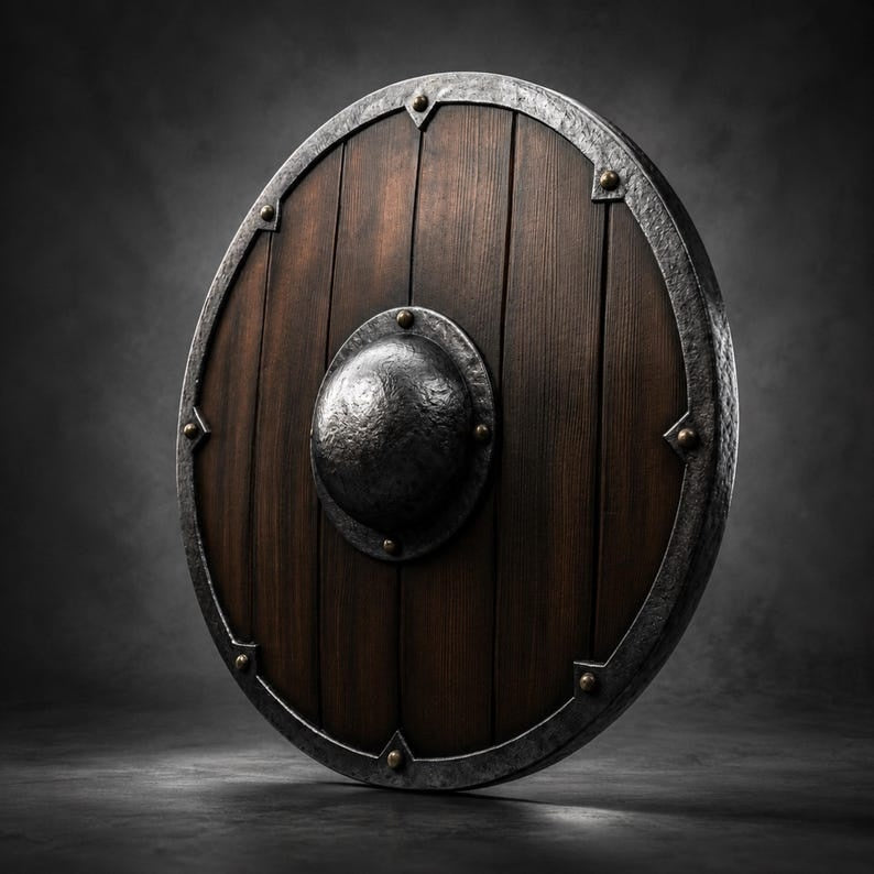 Handmade Viking Wooden Battle Shield - Norse Warrior Round Shield