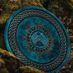 VW-33 Handgefertigte Odins Raben Hugin und Munin Symbolschilde, Wikingerschild, Geschenk für ihn