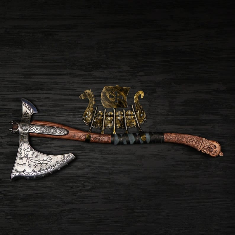 Kratos Leviathan Axe - Metal Replica with Glow-in-the-Dark Runes