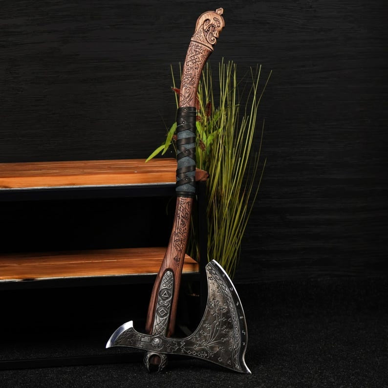 Kratos Leviathan Axe - Metal Replica with Glow-in-the-Dark Runes