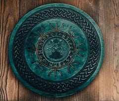 VW-33 Handgefertigte Odins Raben Hugin und Munin Symbolschilde, Wikingerschild, Geschenk für ihn