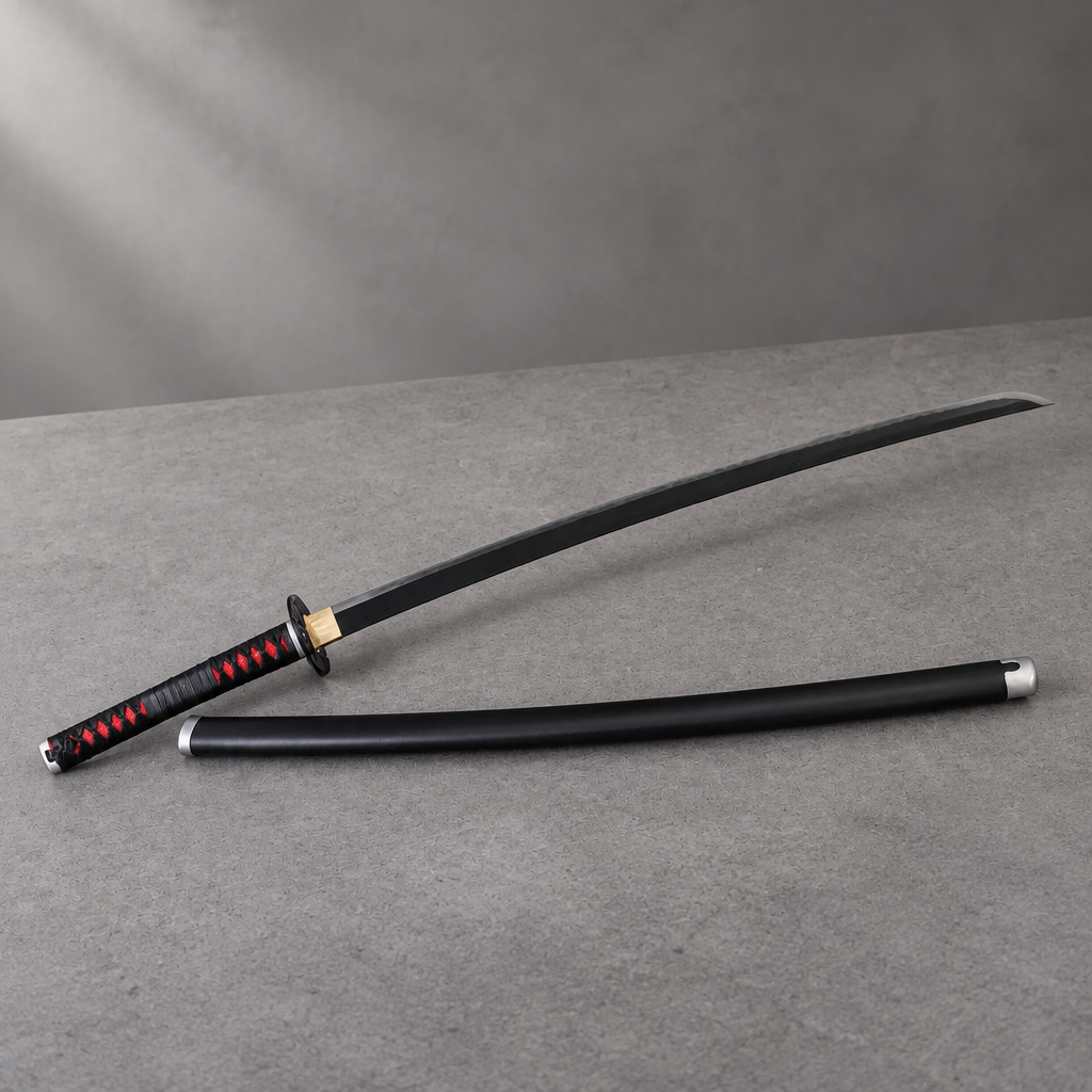 Black blade anime katana cosplay prop and saya