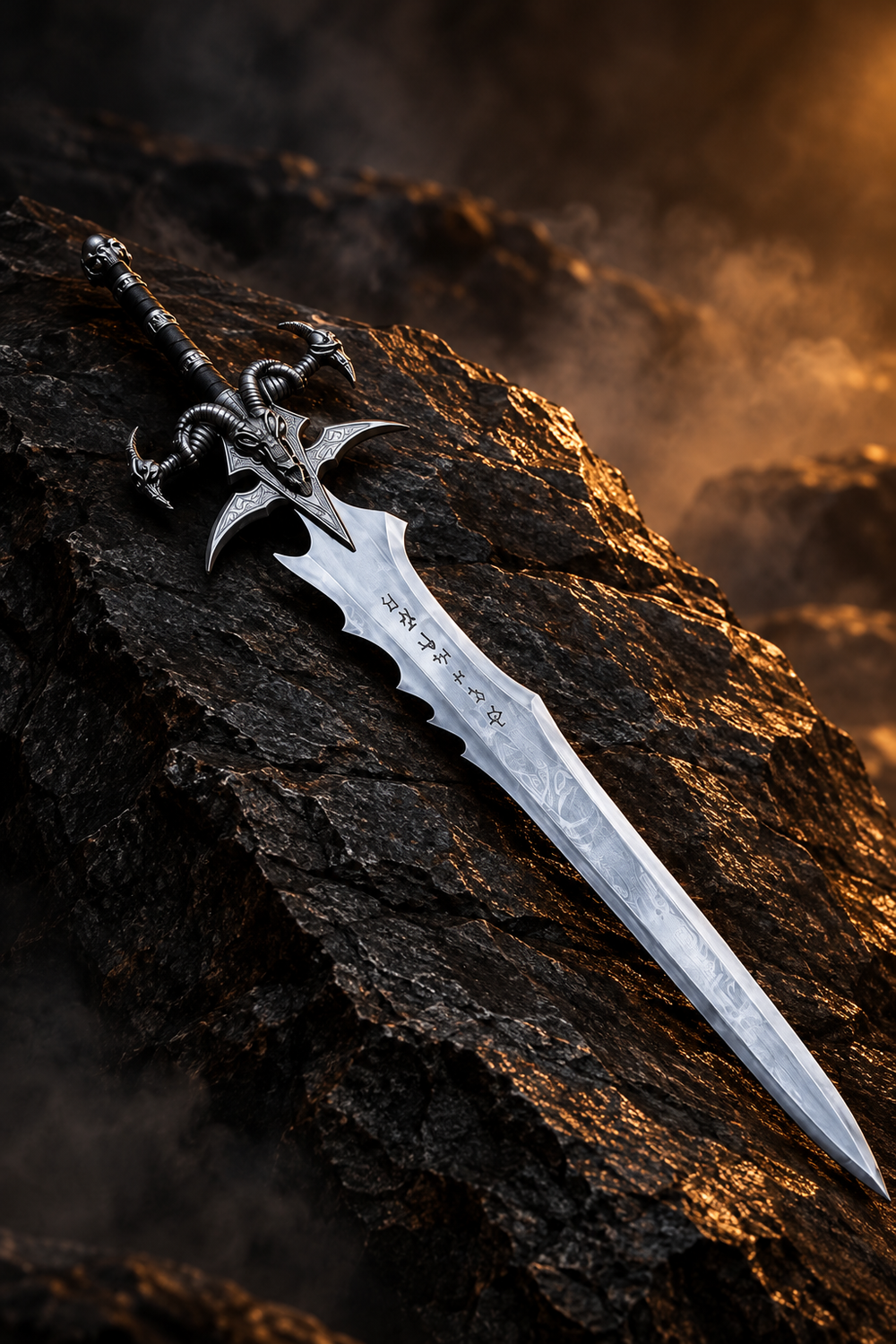 Frostmourne inspired runic sword replica – fantasy display piece