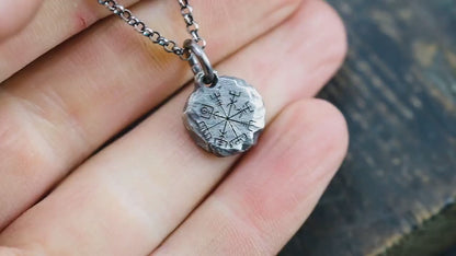 Nordic Viking Compass Vegvisir Necklace