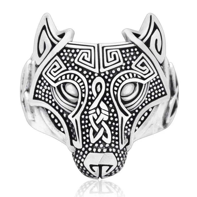 Viking Celtic Fenrir Wolf Sterling Silver ring