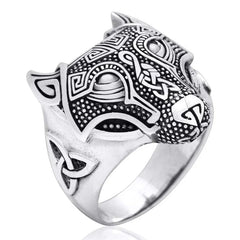 Viking Celtic Fenrir Wolf Sterling Silver ring