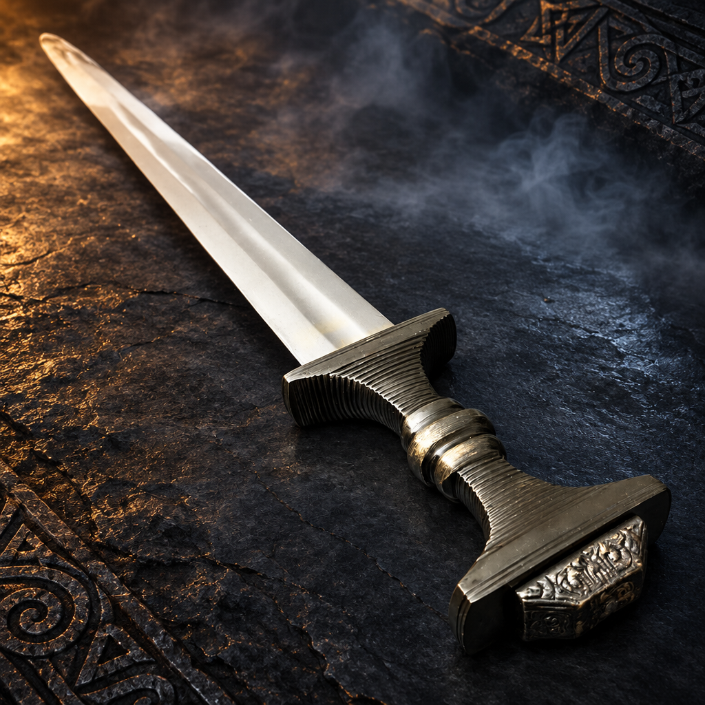 Anglo-Saxon sword replica – hilt close-up