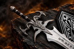 Frostmourne inspired replica – wrapped grip and pommel detail