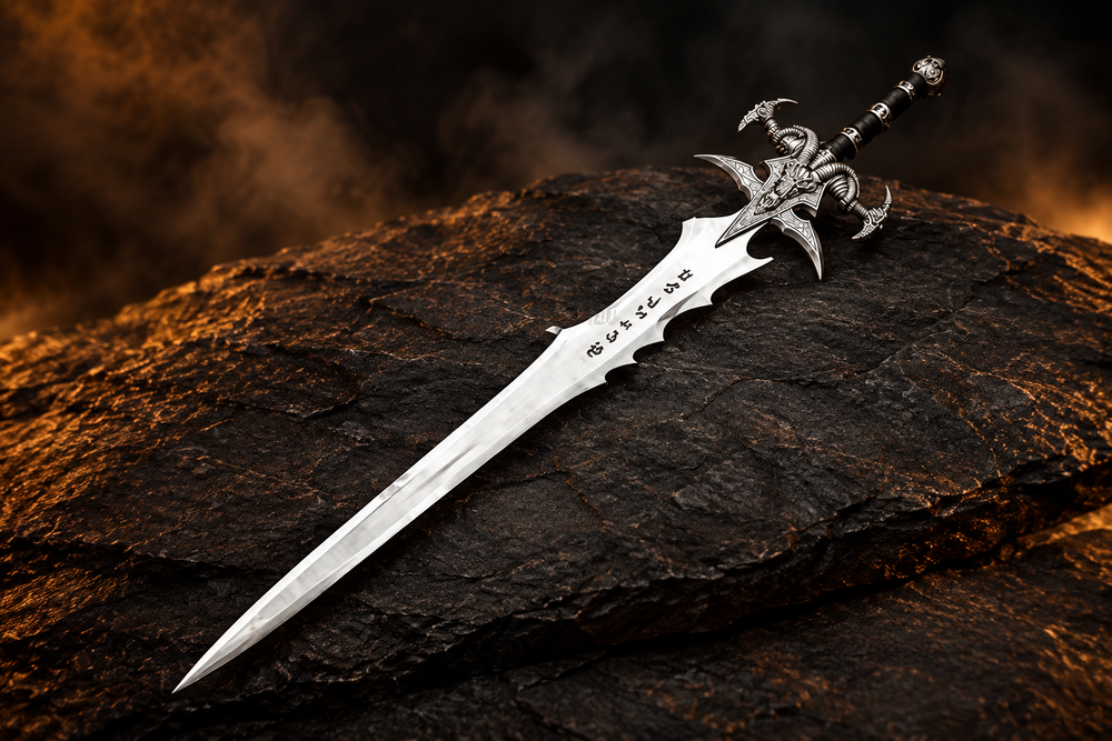 Frostmourne inspired runic sword replica – gaming wall décor